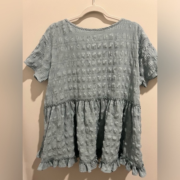 NWOT entro blue smocked oversized tee - Picture 7 of 7